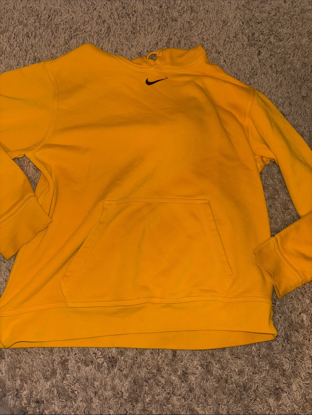 Nike Bright Yellow Pullover Hoodie with Black Swoosh